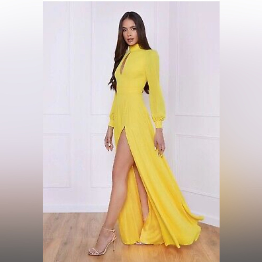 Nadine Merabi Womens Sienna Maxi Dress Yellow Size Small = 4 NEW With TAGS